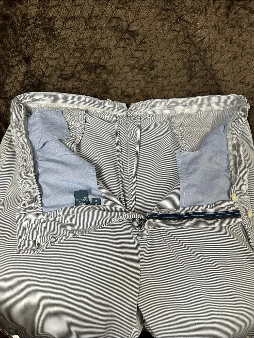 Polo by Ralph Lauren Light Blue Flat-Front Shorts Fine Seersucker